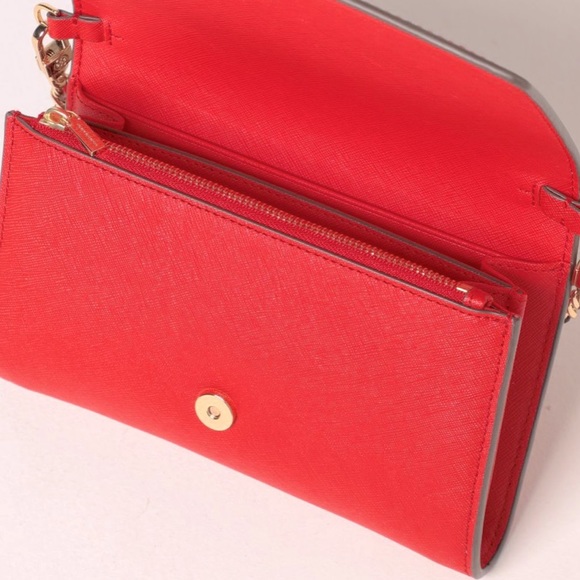 Tory Burch Robinson Chain Wallet / Mini Bag in Bright Red - New with Tags! - Picture 14 of 15